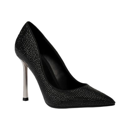 Crystal-Embellished Pointed-Toe Stiletto Heel