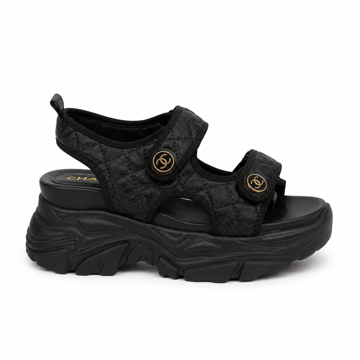 Chanel Quilted Velcro Dad Sandals
