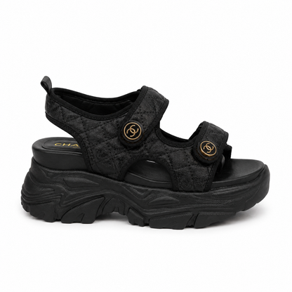 Chanel Quilted Velcro Dad Sandals