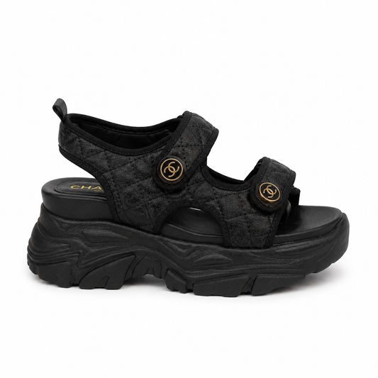 Chanel Quilted Velcro Dad Sandals