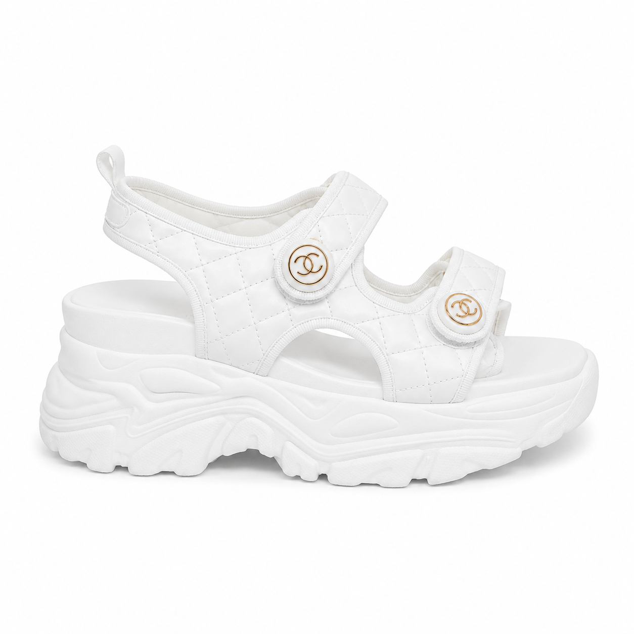 Chanel Quilted Velcro Dad Sandals