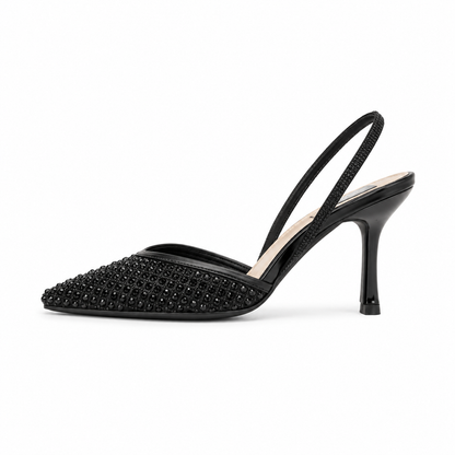 Rhinestone slingback shoes