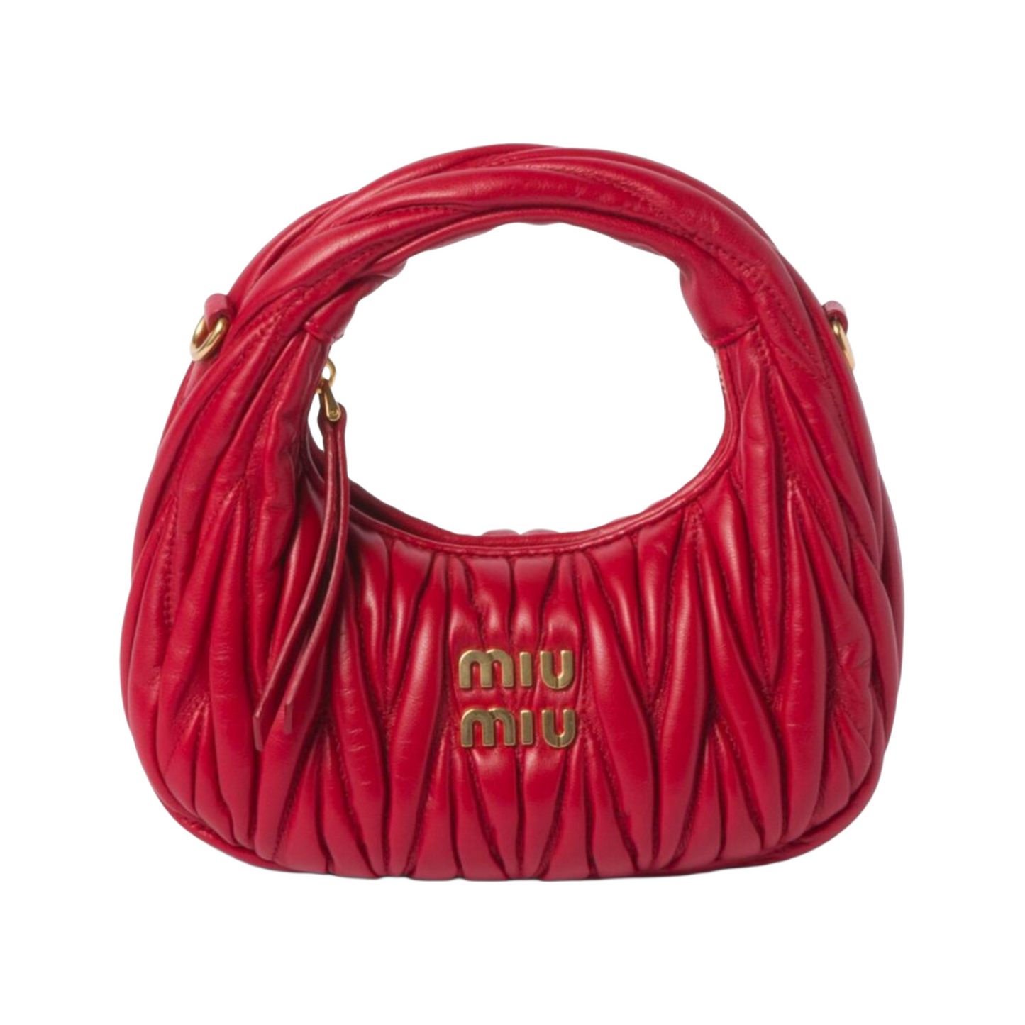 Miu Miu Wander Matelassé Nappa Leather Hobo Mini Bag