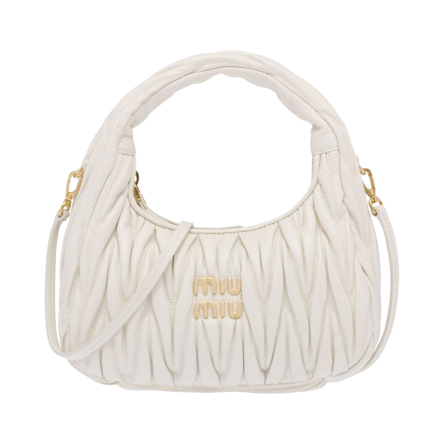 Miu Miu Wander Matelassé Nappa Leather Hobo Mini Bag