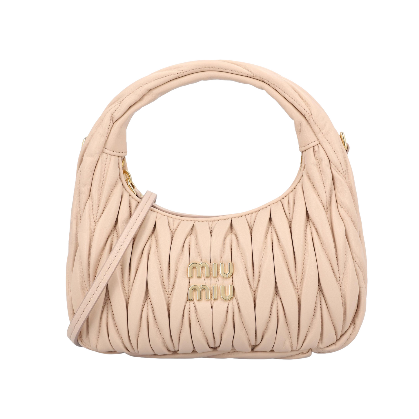 Miu Miu Wander Matelassé Nappa Leather Hobo Mini Bag