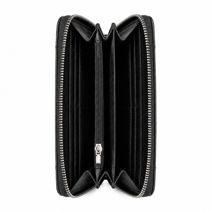 Zadig & Voltaire black quilted lambskin leather wallet