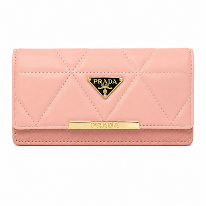 Prada triangle logo quilted leather wallet