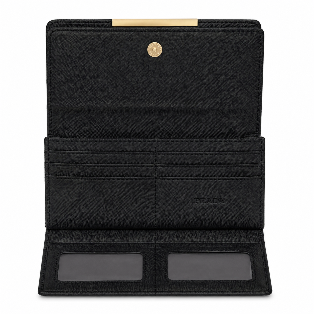 Prada triangle logo quilted leather wallet