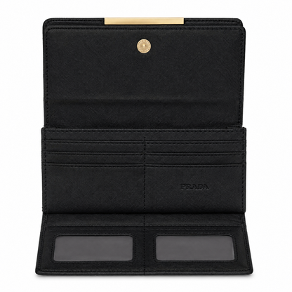 Prada triangle logo quilted leather wallet