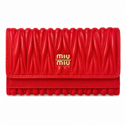 Miu Miu Matelassé nappa leather wallet