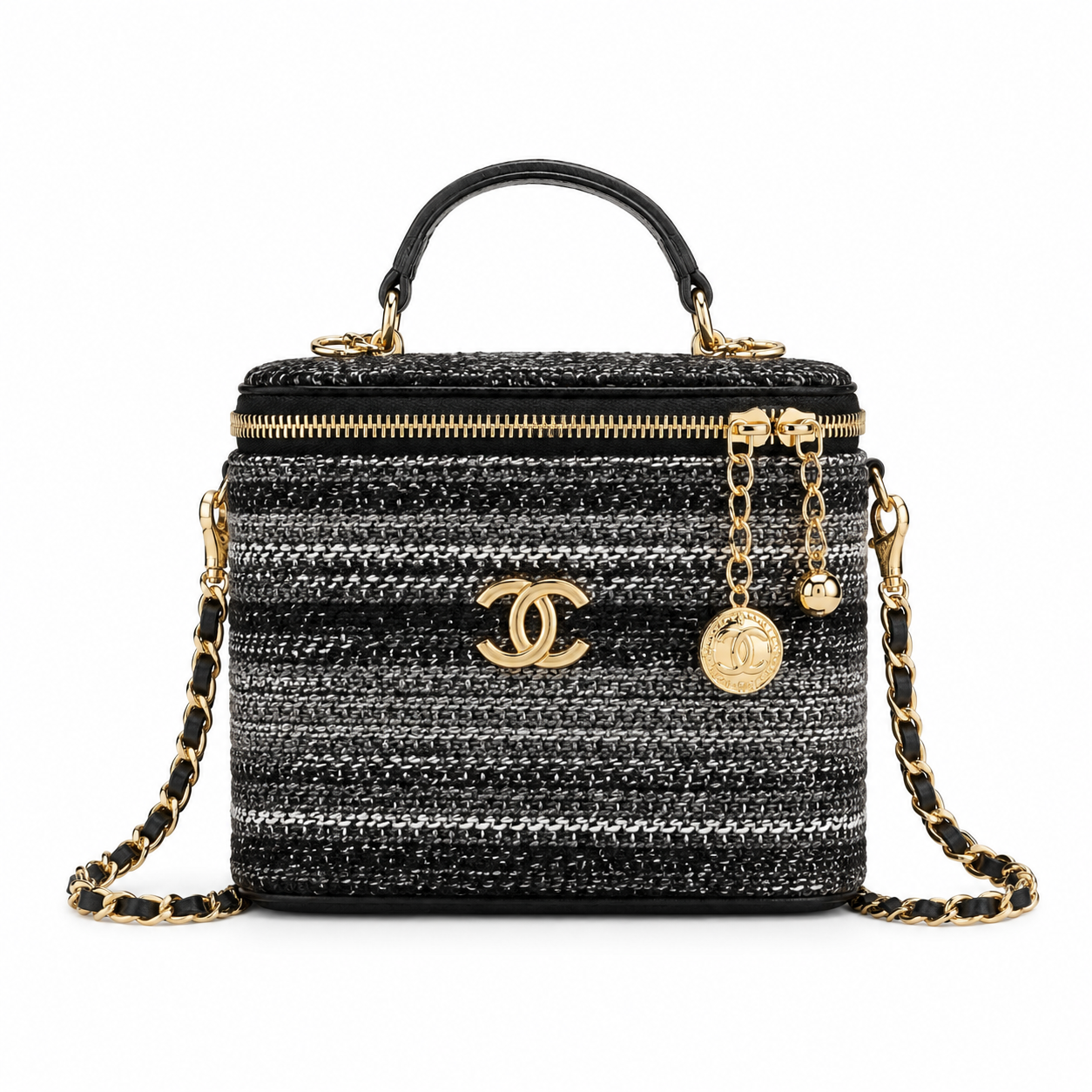 Chanel tweed vanity bag