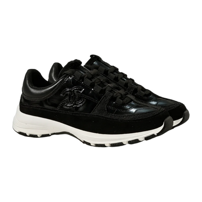 Chanel suede CC low-top sneakers