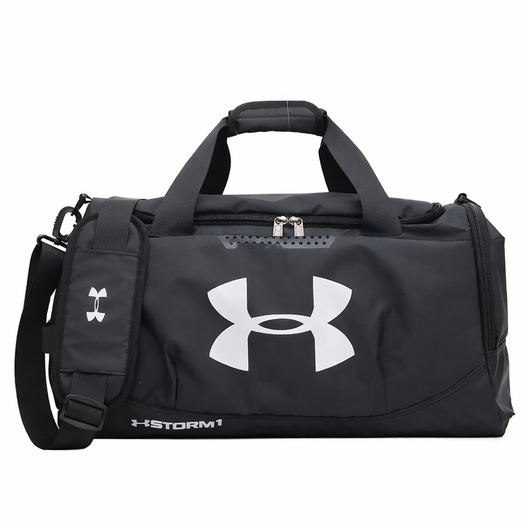 black duffle bag