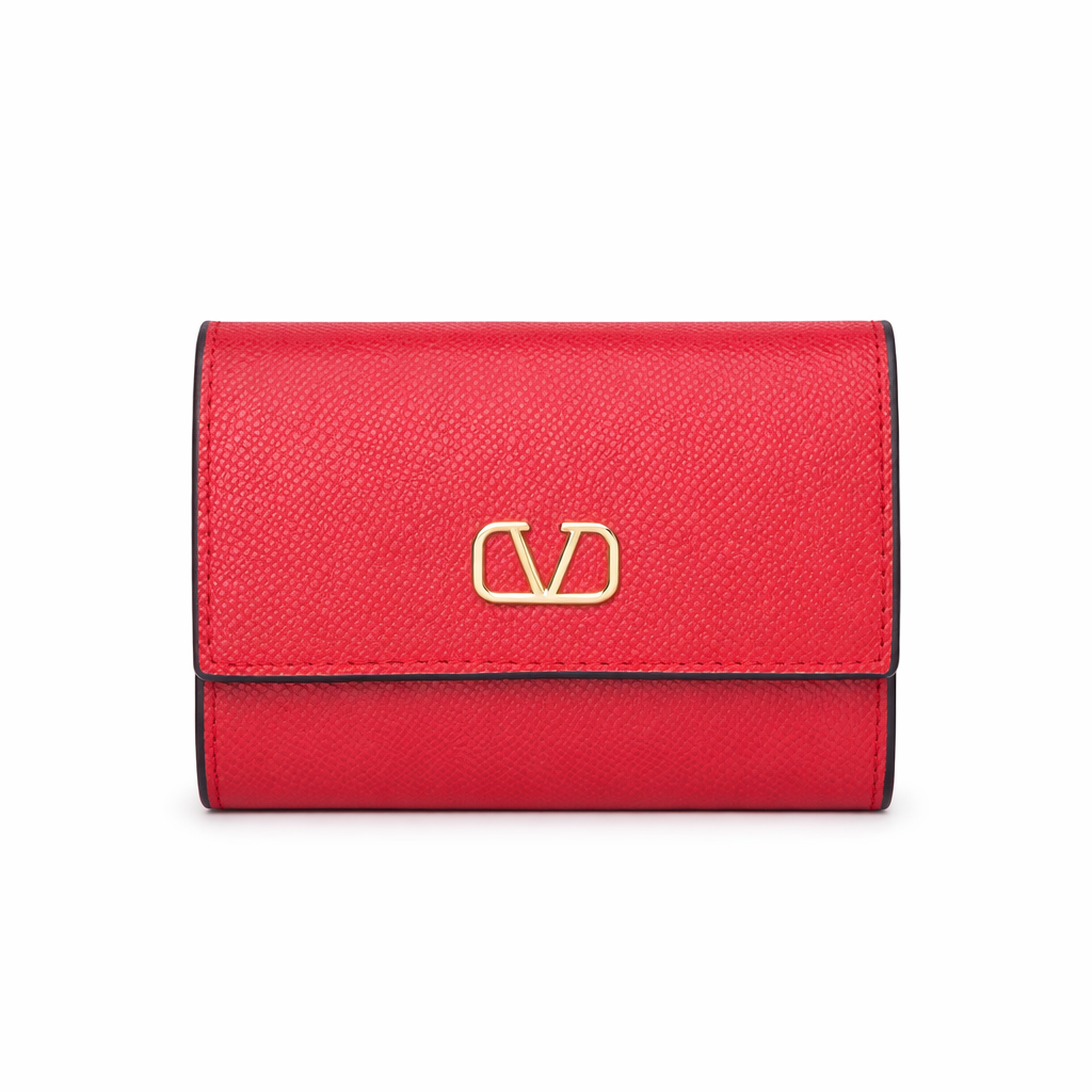 The Valentino Garavani VLogo Signature Grainy Calfskin Wallet