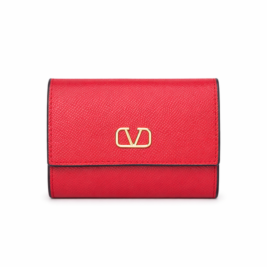 The Valentino Garavani VLogo Signature Grainy Calfskin Wallet