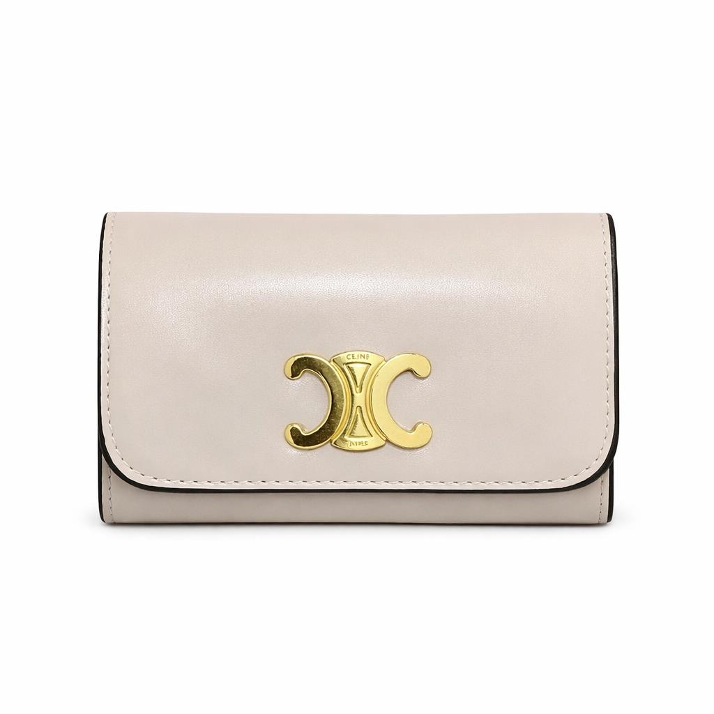 Celine Key Case Triomphe in Shiny Calfskin