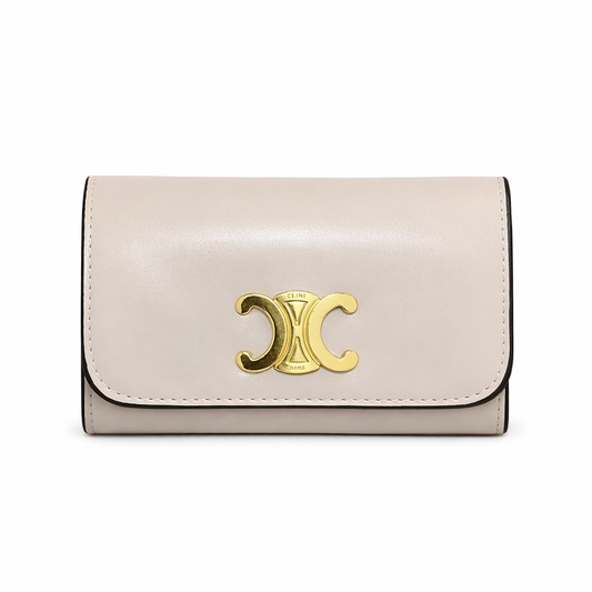 Celine Key Case Triomphe in Shiny Calfskin