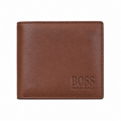 Hugo Boss navy grained leather wallet