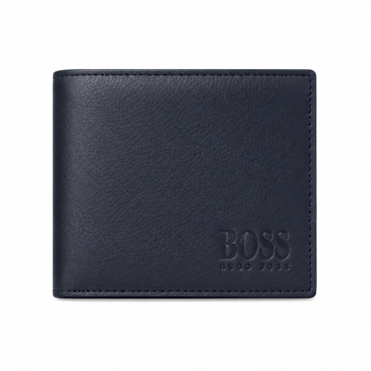 Hugo Boss navy grained leather wallet