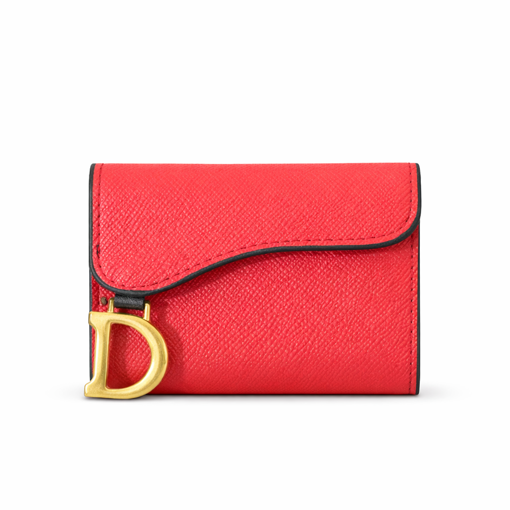 Christian Dior Saddle Bloom Card Holder red