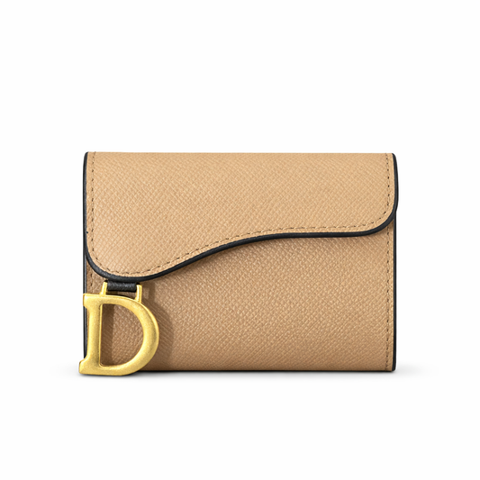 Christian Dior Saddle Bloom Card Holder beige
