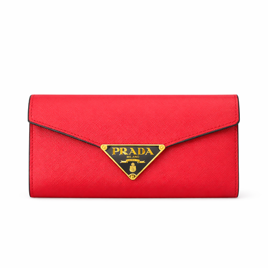 Prada Saffiano leather wallet in red