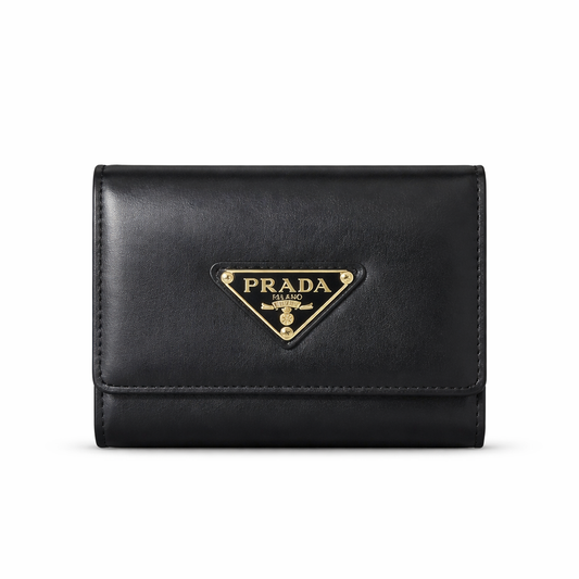 Prada small Saffiano leather wallet black