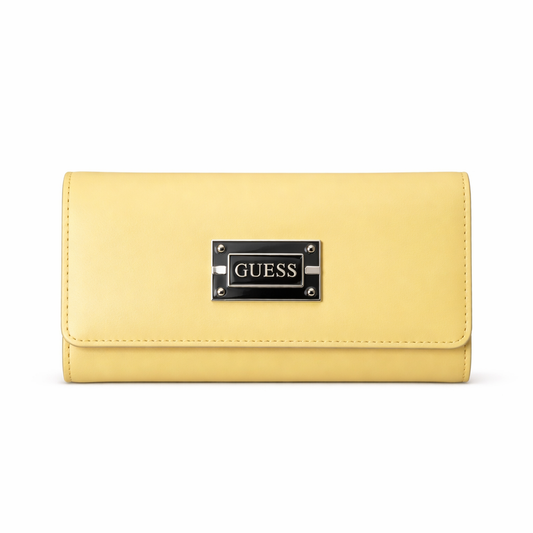 Guess Abree Saffiano slim trifold wallet