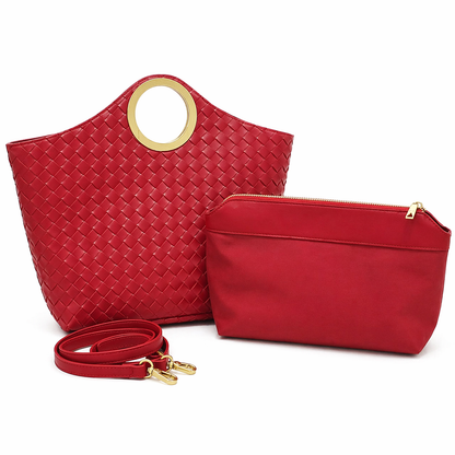 Bottega Veneta-style woven tote bag