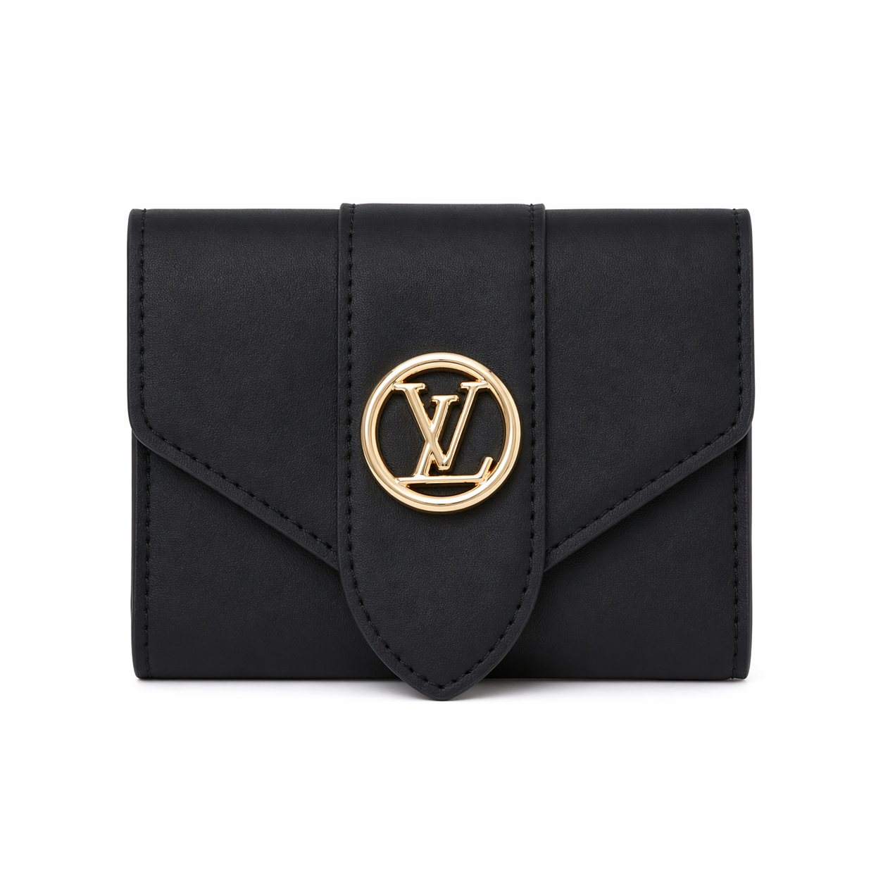 Louis Vuitton smooth calfskin leather LV Pont 9 compact wallet