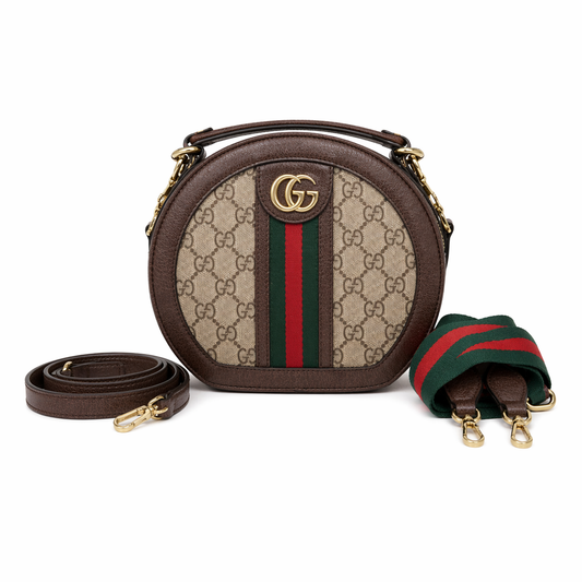 Gucci Ophidia Mini GG Round Shoulder Bag.