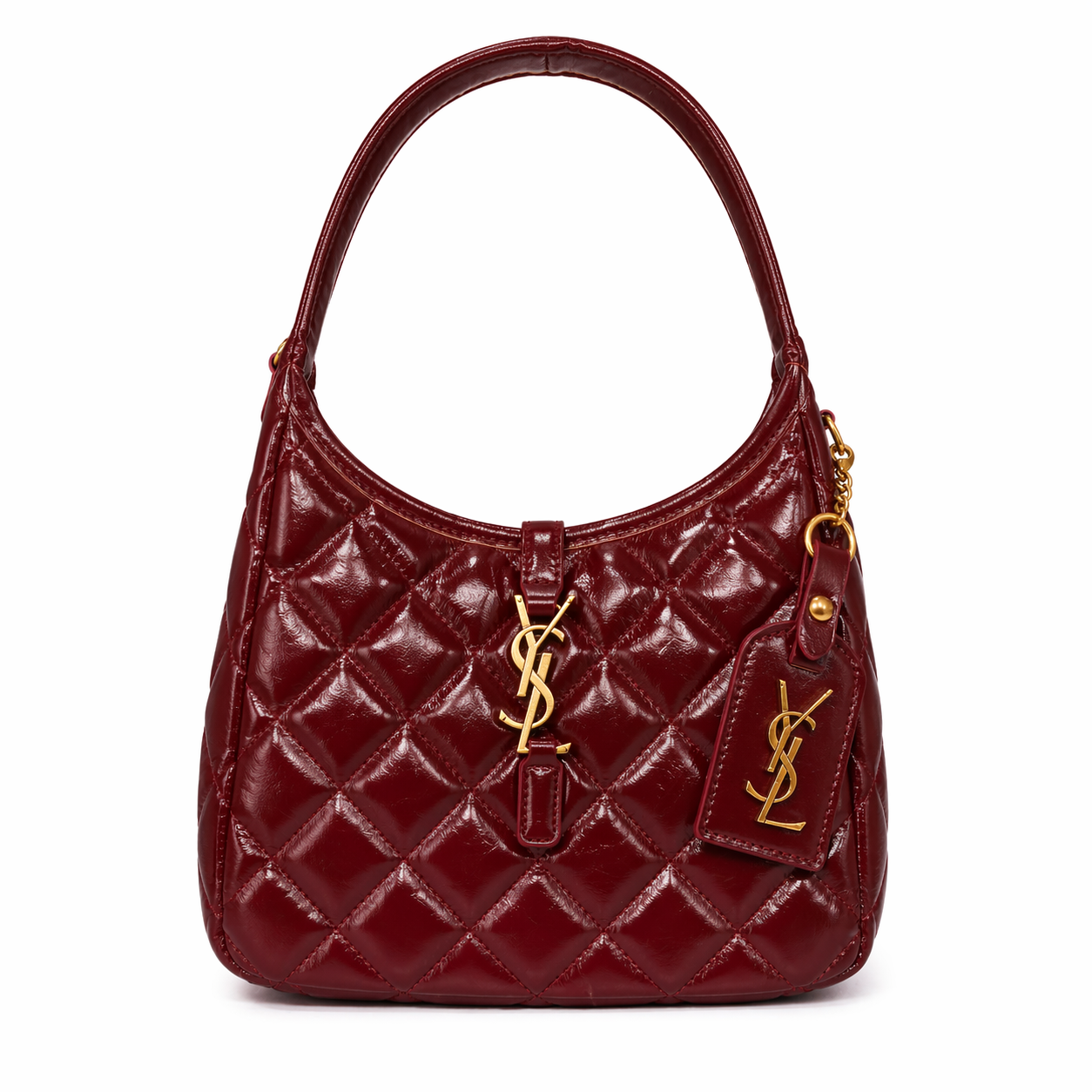 Saint Laurent Le 5 à 7 quilted patent leather shoulder bag