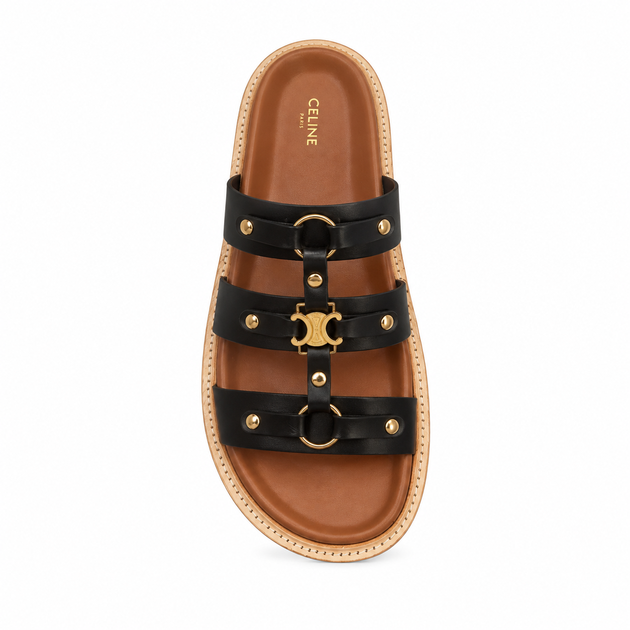 Celine Tippi Slide Sandals in Calfskin