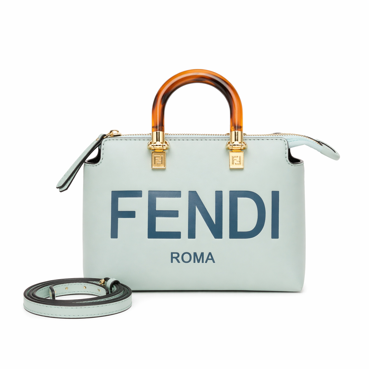 Fendi By The Way Mini Leather Boston Bag