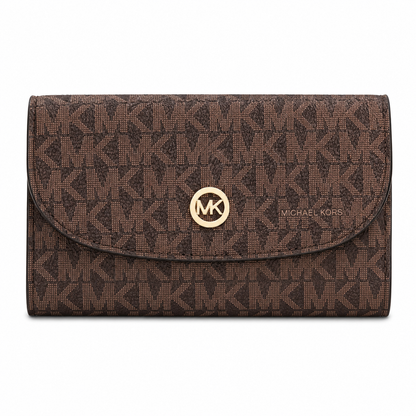 Michael Kors black signature logo foldover wallet
