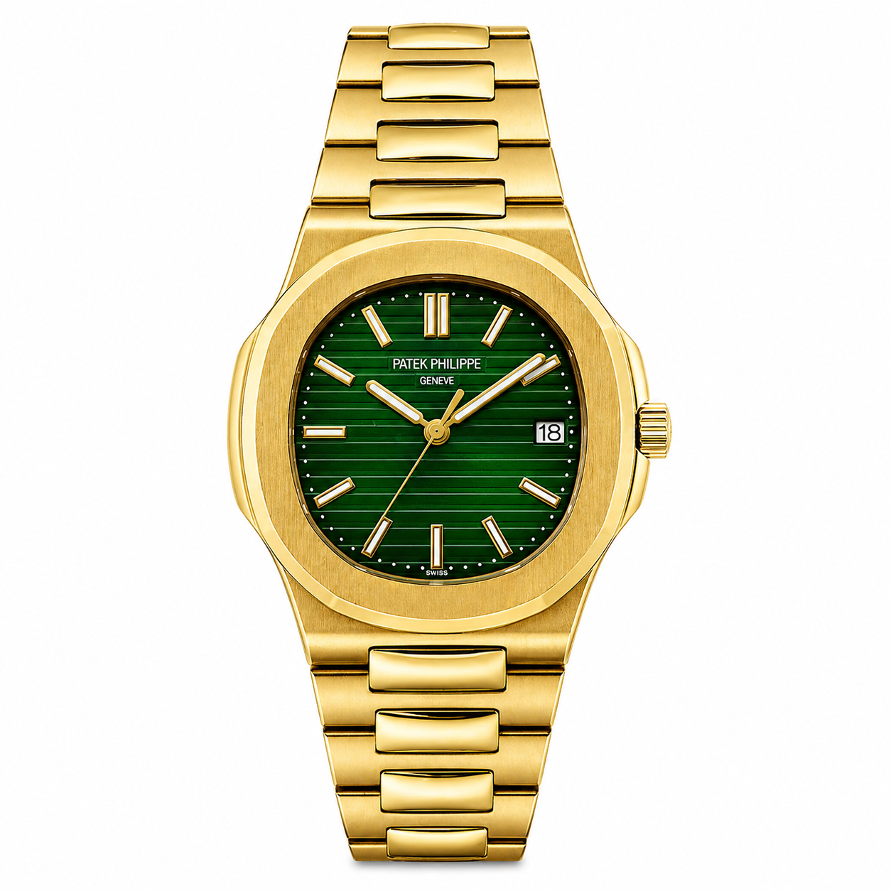 Patek Philippe Nautilus yellow gold wristwatch | Green