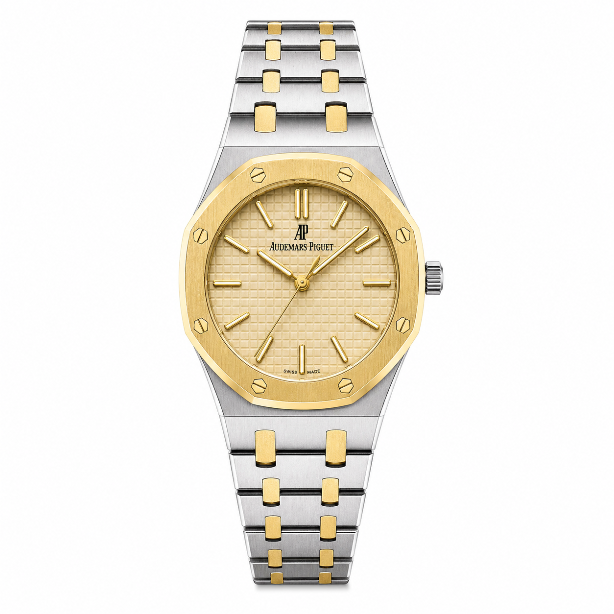 Audemars Piguet Royal Oak two-tone quartz watch beige