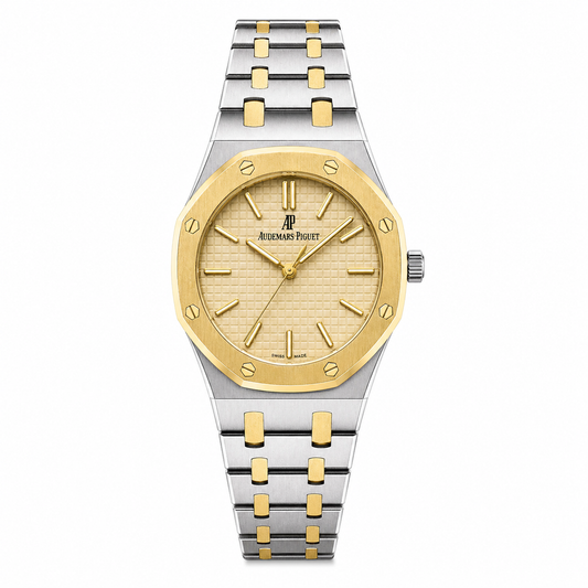 Audemars Piguet Royal Oak two-tone quartz watch beige