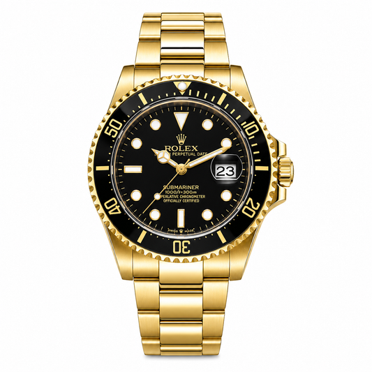 Rolex Gold automatic Submariner Date watch | Black