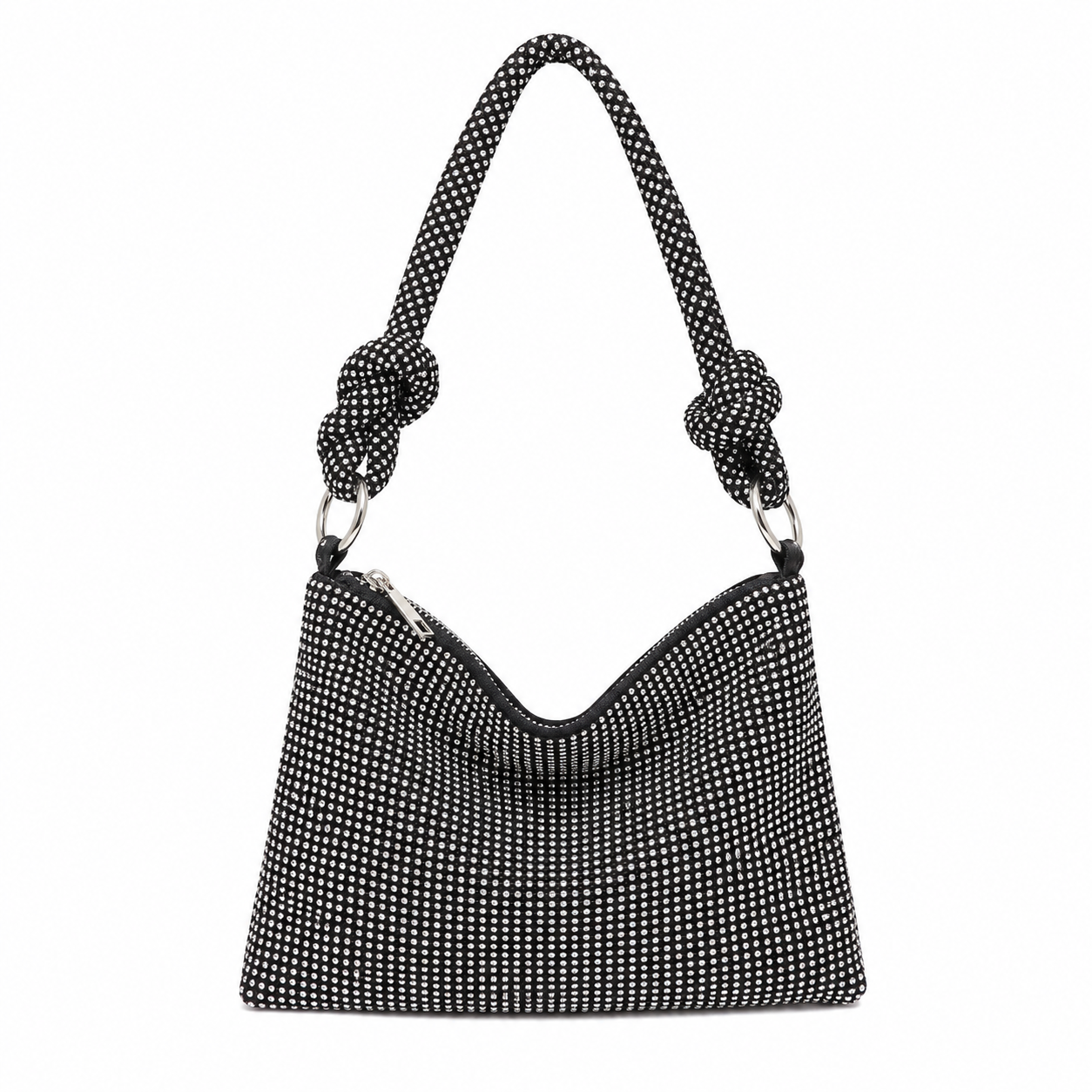 Stunning black rhinestone evening shoulder bag