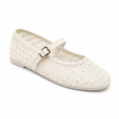 ASOS DESIGN Leah weave mary jane ballet flats