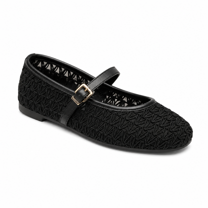 ASOS DESIGN Leah weave mary jane ballet flats