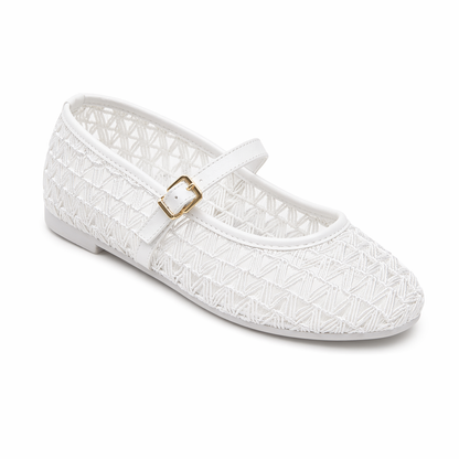 ASOS DESIGN Leah weave mary jane ballet flats
