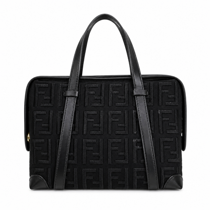 Fendi Zucca canvas mixed media handbag