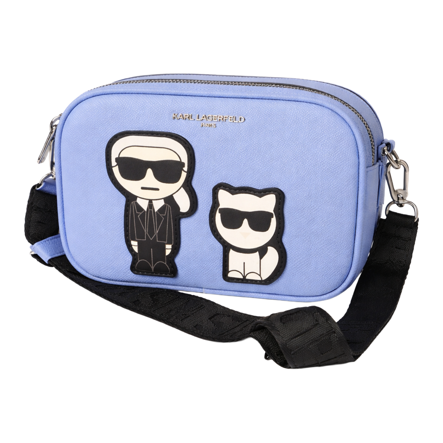 Karl Lagerfeld Ikon Pin leather camera bag blue