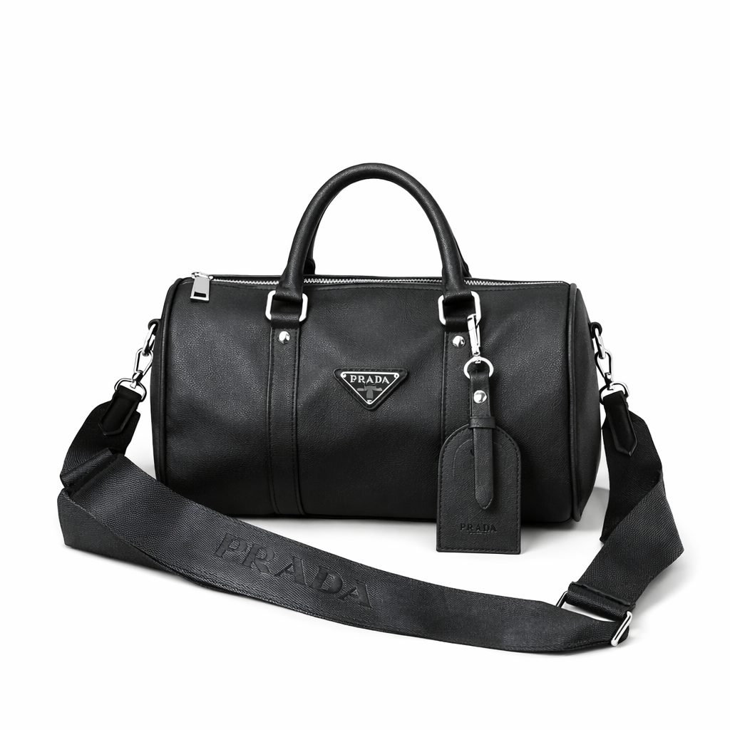 Prada black nappa leather duffel bag