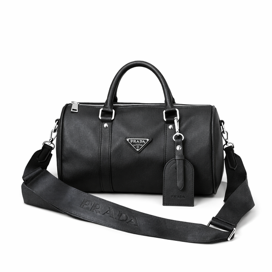 Prada black nappa leather duffel bag