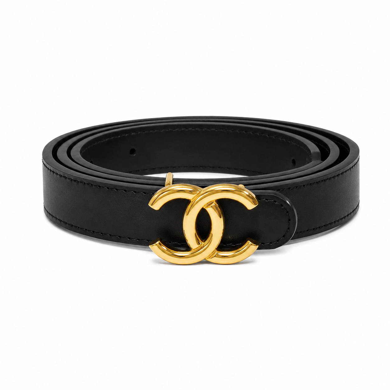 Chanel interlocking CC logo leather belt