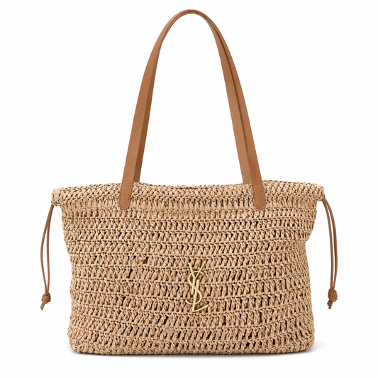 Saint Laurent Panier Small Raffia Basket Bag