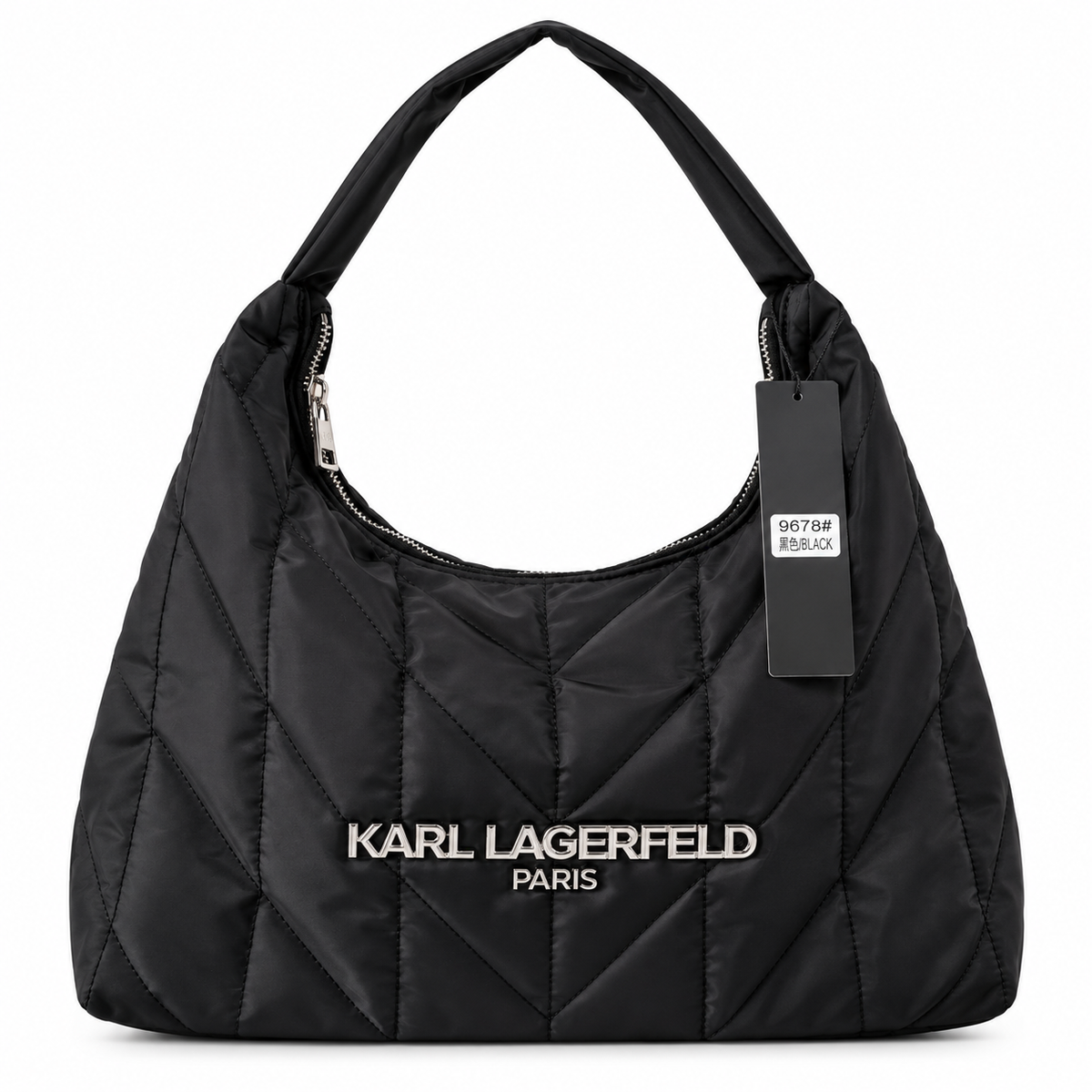Karl Lagerfeld Paris quilted nylon hobo bag